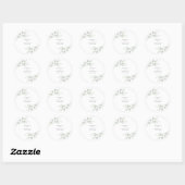 Sticker Rond Mariage au feuillage d'eucalyptus (Feuille)