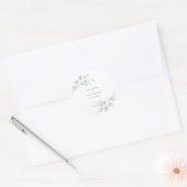 Sticker Rond Mariage au feuillage d'eucalyptus (Enveloppe)