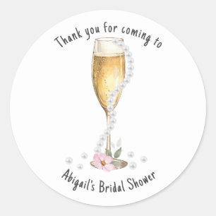 Sticker Rond Mariage au Perles & Prosecco Merci