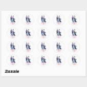 Sticker Rond Mariage australien (Feuille)