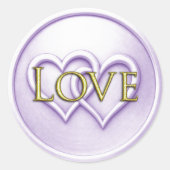 Sticker Rond Mariage aux deux cœurs entrelacés de lavande (Devant)