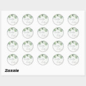 Sticker Rond Mariage aux douces feuilles vertes  (Feuille)