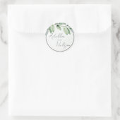 Sticker Rond Mariage aux douces feuilles vertes  (Sac)