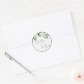 Sticker Rond Mariage aux douces feuilles vertes  (Enveloppe)