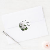 Sticker Rond Mariage aux fleurs de Magnolia Enregistrer la date (Enveloppe)