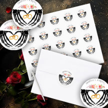 Mariage aux Mains de Squelette Gothique Clair