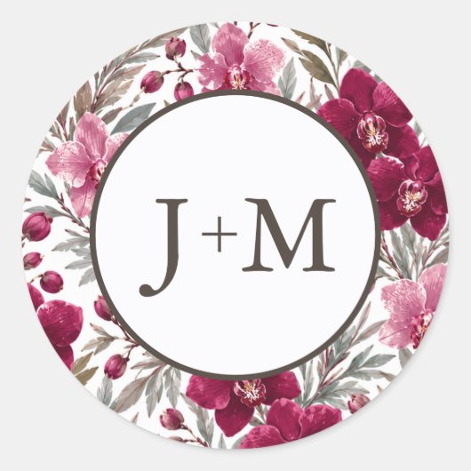 Sticker Rond Mariage aux Orchidées (Devant)
