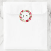 Sticker Rond Mariage aux Roses (Sac)