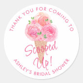 Sticker Rond Mariage avec glace à la cuillère (Devant)