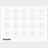 Sticker Rond Mariage Avec Notre Merci Peri/Wht ID954 (Feuille)