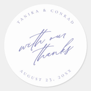 Sticker Rond Mariage Avec Notre Merci Peri/Wht ID954