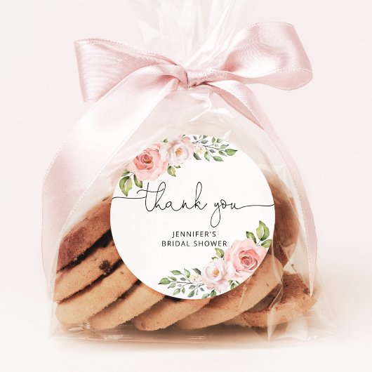 Sticker Rond Mariage avec thème floral rose