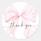 Sticker Rond Mariage avec un Ruban Rose (Devant)