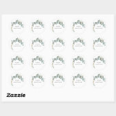 Sticker Rond Mariage avec verdure d'eucalyptus (Feuille)