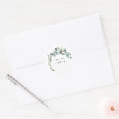 Sticker Rond Mariage avec verdure d'eucalyptus (Enveloppe)