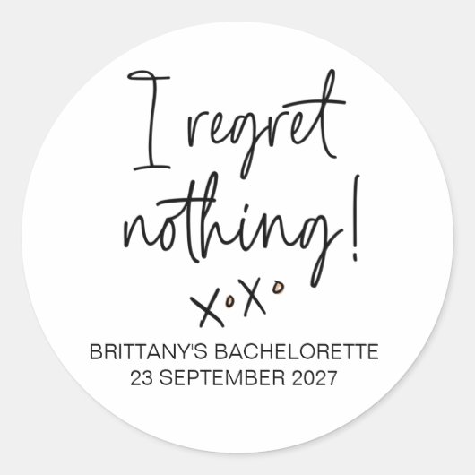 Sticker Rond Mariage Bachelorette Fête des poules Fête de la nu (Devant)