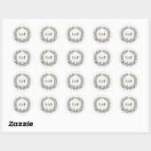 Sticker Rond Mariage BBQ Monogramme Rustique I Do (Feuille)