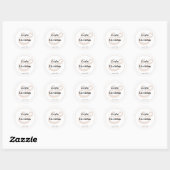 Sticker rond Mariage beige classique (Feuille)