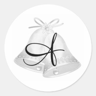 Sticker Rond Mariage Bells Monogrammé