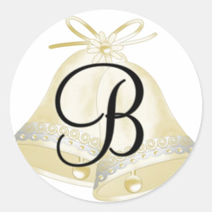 Sticker Rond Mariage Bells Monogramme B