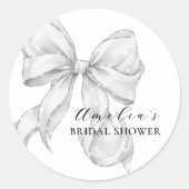 Sticker Rond Mariage Blanc avec un Nœud (Devant)
