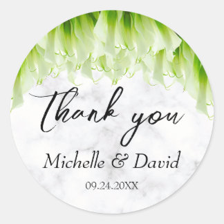Sticker Rond Mariage blanc Calla Lily Florals