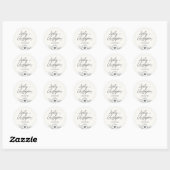 Sticker Rond Mariage blanc de lait végétal végétal minimal (Feuille)