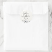 Sticker Rond Mariage blanc de lait végétal végétal minimal (Sac)