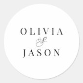 Sticker Rond Mariage blanc élégant classique (Devant)