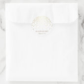 Sticker Rond Mariage blanc Gold Confetti (Sac)