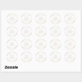 Sticker Rond Mariage blanc Gold Foil Baby's Breath (Feuille)