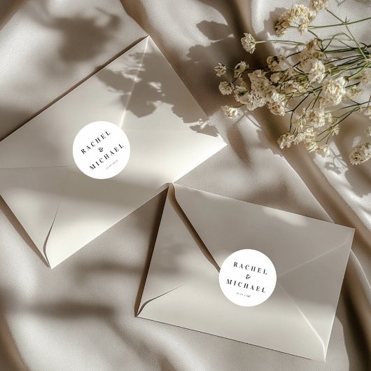 Sticker Rond Mariage Blanc Gras