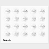 Sticker Rond Mariage Blanc Perles Nœud Papillon (Feuille)