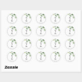 Sticker Rond Mariage blanc personnalisé simple Eucalyptus Stem (Feuille)