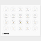Sticker Rond Mariage blanc Shamrock or simple et élégant (Feuille)