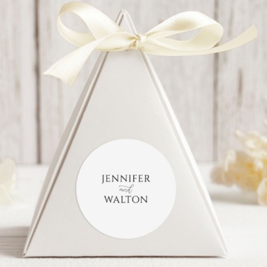 Sticker Rond Mariage blanc simple et élégant