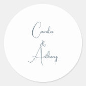 Sticker Rond Mariage bleu (Devant)