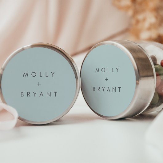 Sticker Rond Mariage bleu clair côtier Favoriser