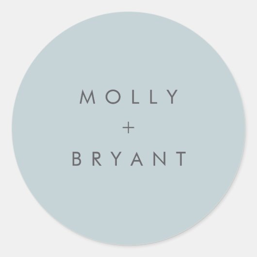 Sticker Rond Mariage bleu clair côtier Favoriser (Devant)