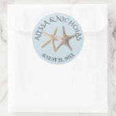 Sticker Rond Mariage bleu clair Starfish (Sac)