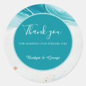 Sticker Rond mariage bleu côtier (Devant)