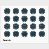 Sticker Rond mariage bleu côtier (Feuille)