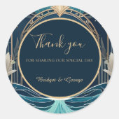 Sticker Rond mariage bleu côtier (Devant)