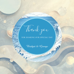 Sticker Rond mariage bleu côtier