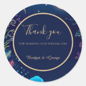 Sticker Rond mariage bleu côtier (Devant)