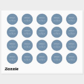 Sticker Rond Mariage bleu Dusty (Feuille)
