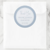 Sticker Rond Mariage bleu et blanc Dusty moderne Favoriser (Sac)