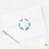Sticker rond Mariage bleu fleur pétale éclater (Enveloppe)