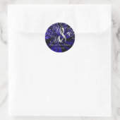 Sticker Rond Mariage bleu foncé pour M. & Mme. | Personnaliser (Sac)