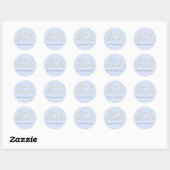 Sticker Rond Mariage bleu opulent (Feuille)